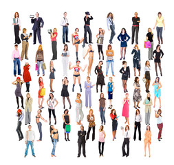 Business Men and Women Concept Big Crowd