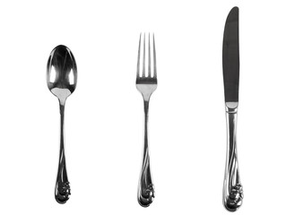 Silverware Set with Fork, Knife, and Spoon