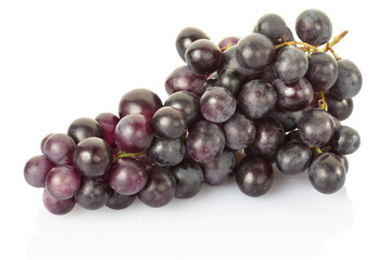 Red grape cluster isolated on white, clipping path included