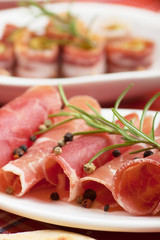 Prosciutto with rosemary and peppercorn