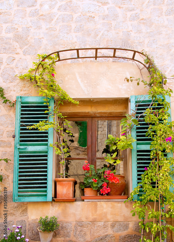 Wall mural Majorca Valldemossa village in Tramontana