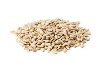 Sunflower seeds isolated on white