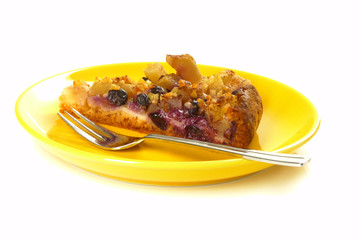 Birnen-Traubenkuchen auf Teller