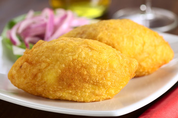 Peruvian dish called Papa Rellena (Stuffed Potato)