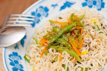 Macro of simple noodle dish