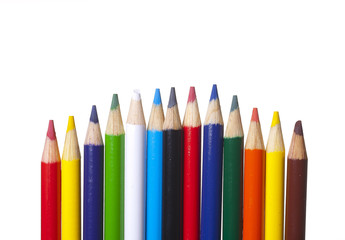 Multi colored pencils.