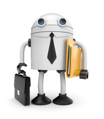 Obraz na płótnie Canvas Robot businessman with folder