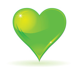 coeur vert - aimer, amour : écologie, bio