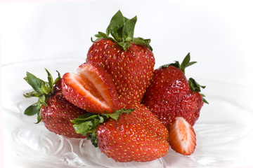 Strawberries on the light table