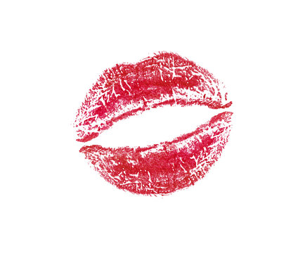 red lips on white background