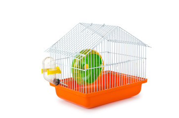 Bird cage isolated on the white background