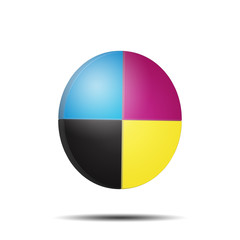 Icono CMYK 3d redondo