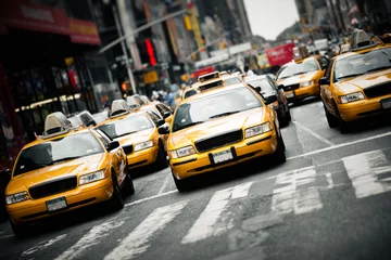 Foto op Plexiglas New York taxi New Yorkse taxi& 39 s