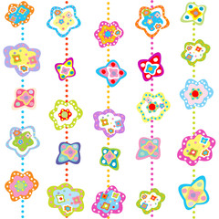 Delicate flowers on white background