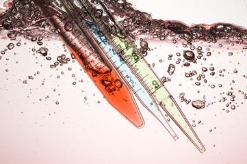 Medical experiment with Laboratory glass