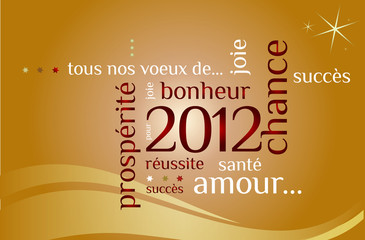Obraz premium Carte de voeux bonne année 2012