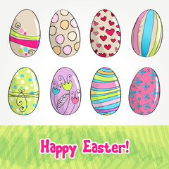 Cute Easter eggs illustration