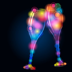 Naklejka premium Glittering champagne glasses