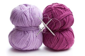 Close up of Knitting needles and yarn