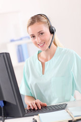 Portrait of nurse with headset