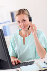 Portrait of nurse with headset