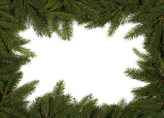Frame from green twigs of the spruce