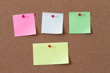notes on cork board