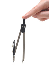 architects compass in a female hand