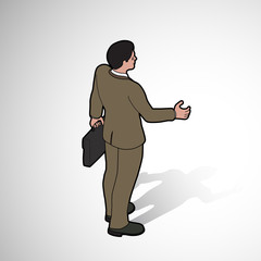 Isometric man shaking hand