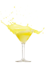 Fototapeta na wymiar Lemon martini splash