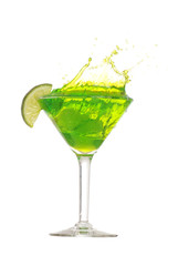 Fototapeta na wymiar Lime martini splash