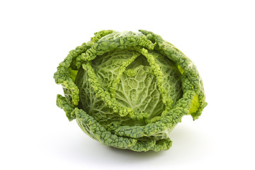 Fototapeta premium Savoy cabbage isolated on white