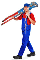 plumber with tools