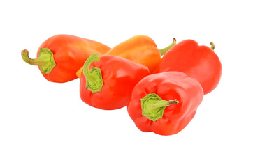 Fresh sweet red pepper, isolated on white background