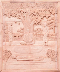 Native Thai art on low relief sculpture
