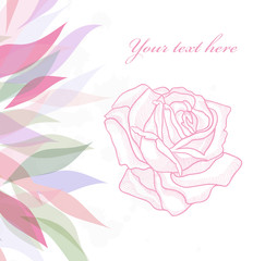 Hand drawing rose card