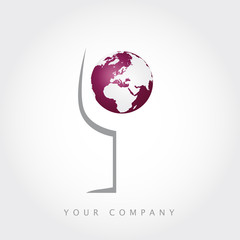 logo vin, globe terrestre