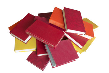 lots of books on white background