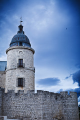 Fototapeta na wymiar Simancas castle in a stormy day, province of Valladolid, Spain