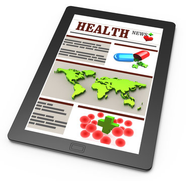 Pharmacy news on touchscreen or tablet pc