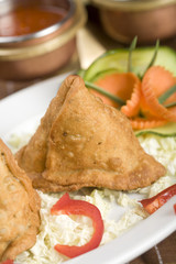 indian food, potato samosa