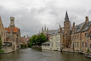Fototapeta na wymiar Water Canals in Brugge