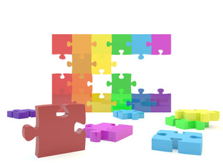 A LGBT wall against a white isolated background