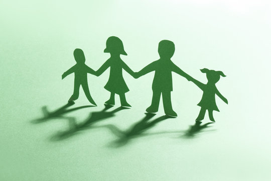 paper family in green
