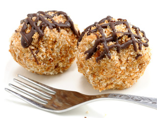 Mini cakes on white background