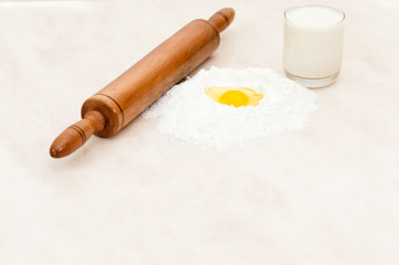 Egg and flour with roller