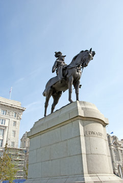 A Statue of King Edward VII of England in Liverpool