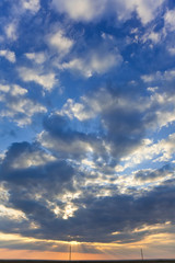 Panoramic Cloudscape in Sunset