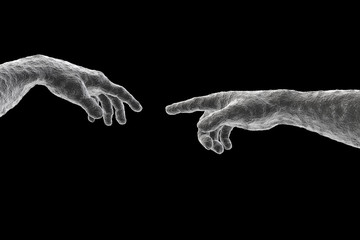 Hand Gottes unter Eletronenmikroskop - obrazy, fototapety, plakaty