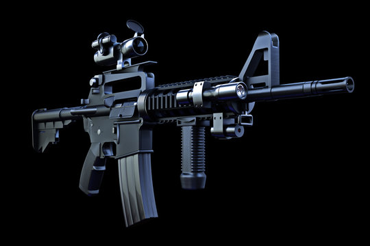 M4 tactical rifle with combat optics and laser sighting